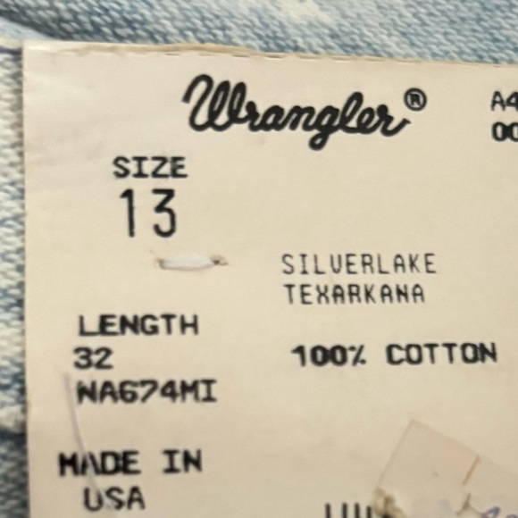 VTG Deadstock Wrangler Mom Jean Acid Wash size 13 x 32 - Picture 4 of 7